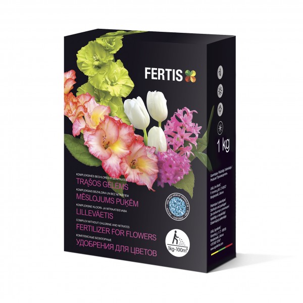 Kompleksväetis lilledele Fertis, ilma kloori ja nitraatideta 1kg