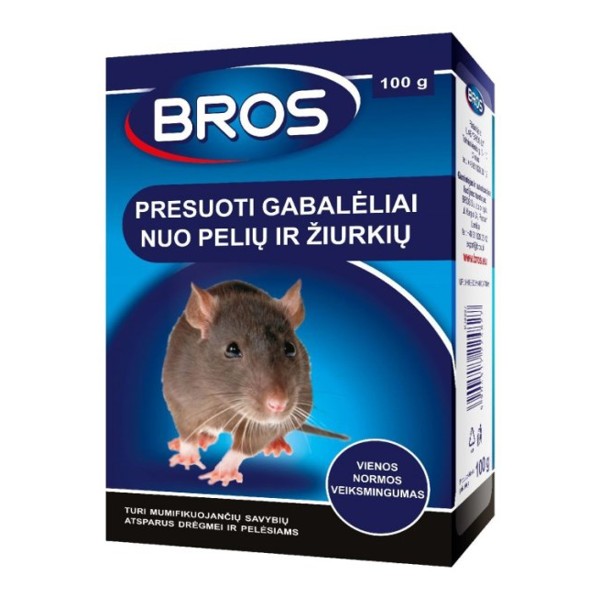 BROS Gabalėliai nuo pelių ir žiurkių 100g