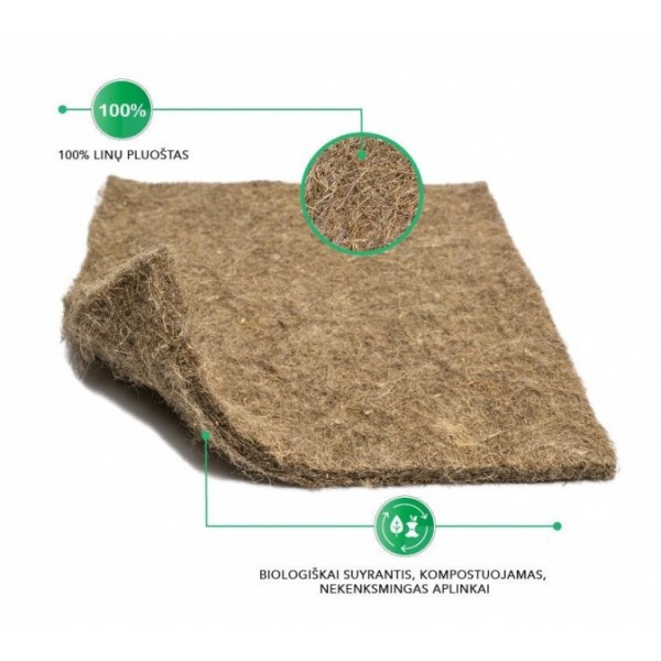 Evergreen Mat 100% linakiust matt mikroköögiviljade kasvatamiseks, 25 cm x 25 cm x 4 tk.