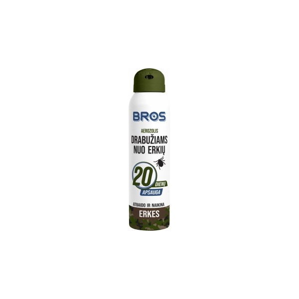 BROS Aerozolis drabužiams nuo erkių 90ml