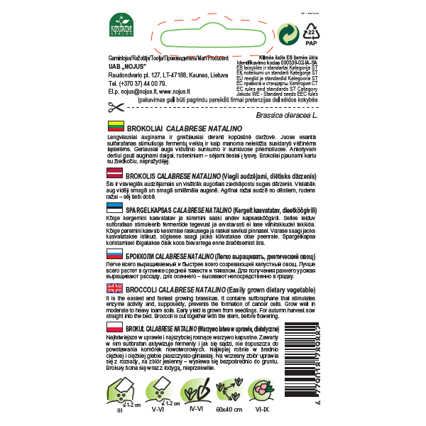 SPARGELKAPSAS CALABRESE NATALINO (Kergelt kasvatatav, dieetköögivili)