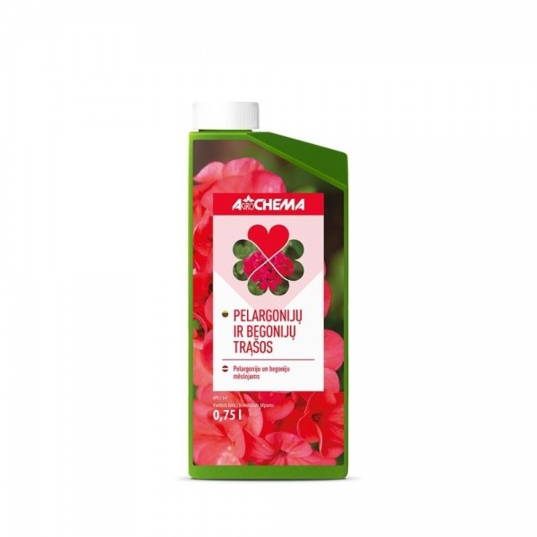 Agrochema trąšos pelargonijoms ir begonijoms 0,75L