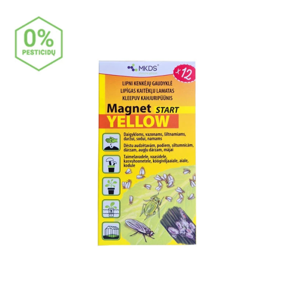 Magnet start kollane, valge kärbes, valge kärbes ja kahjuripüünised, 12 tk