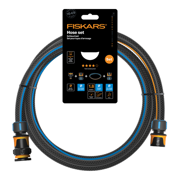 Fiskars sodo žarnos ir jungių rinkinys 1/2" 1.8m 1057621