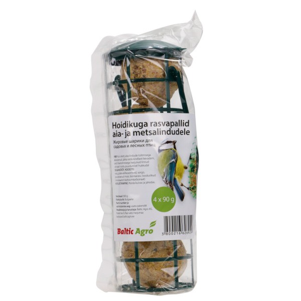 Paukščių plastikinė lesykla su lesalu "Fat Balls" 4 x 90g