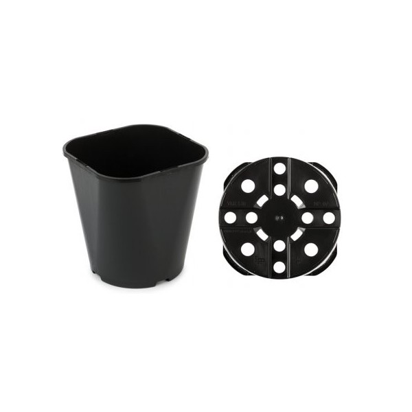 Vaas 18.5x18.5x20cm ruudukujuline must 5L