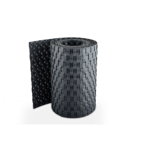 Piirdeaia lint MIKKO Rattan 19cm x 12,75m grafiit MK-03