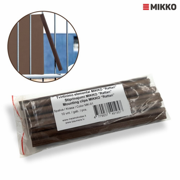 Piirdeaia lindiklambrid MIKKO Rattan 190 mm (10tk) pruun MK - 01