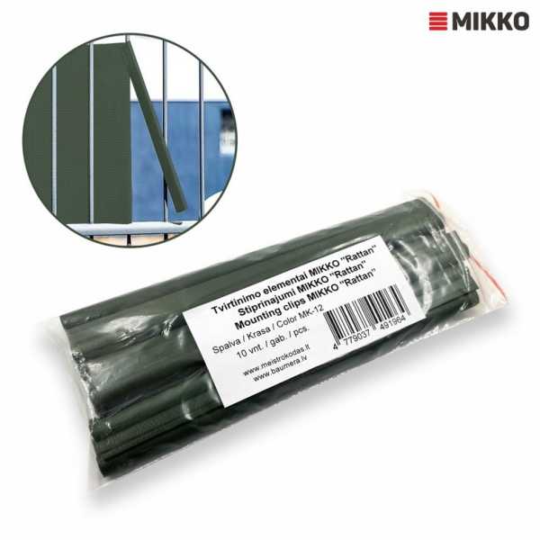 Piirdeaia lindiklambrid MIKKO Rattan 190 mm (10tk) roheline MK-12
