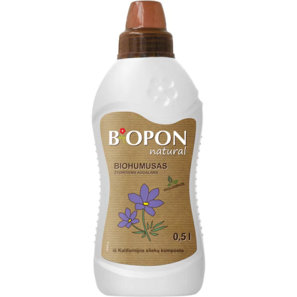 BIOPON biohumus õitsvate taimede vedelväetis 500ml.