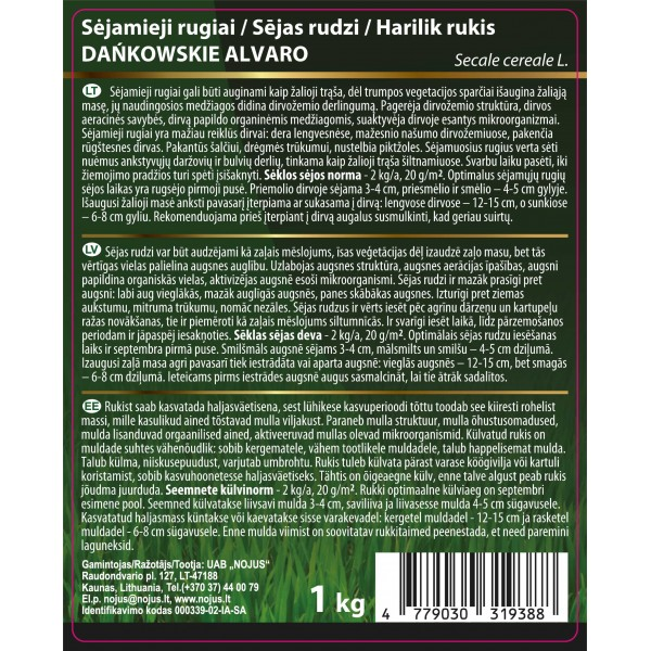 Rukis, haljasväetis (1 KG)