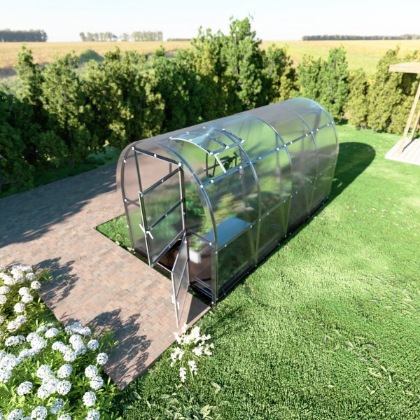 Šiltnamis KLASIKA Slim - 4 mm storio kanalinis polikarbonatas - 2 x 12 m (24 m²)