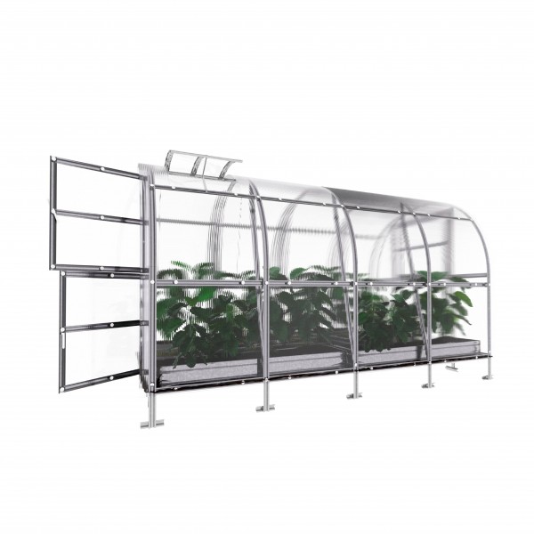 Šiltnamis KLASIKA Slim - 4 mm storio kanalinis polikarbonatas - 2 x 12 m (24 m²)