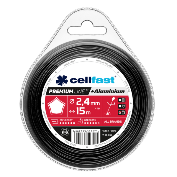 Cellfast trimmeri nöör PREMIUM 2,4 mm x 15 m (täht)