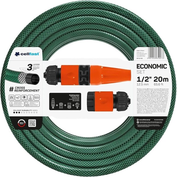 Cellfast LAISTYMO ŽARNOS RINKINYS ECONOMIC 1/2" 20 M