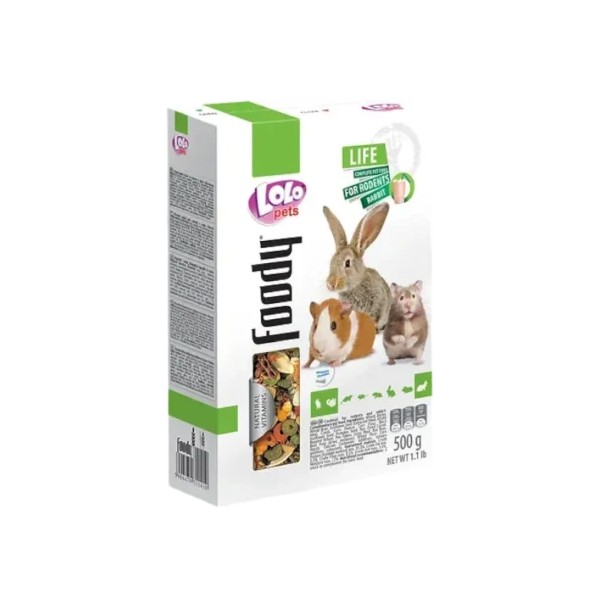 FOODY LIFE täiendav sööt rottidele ja küülikutele puuviljadega 350 g