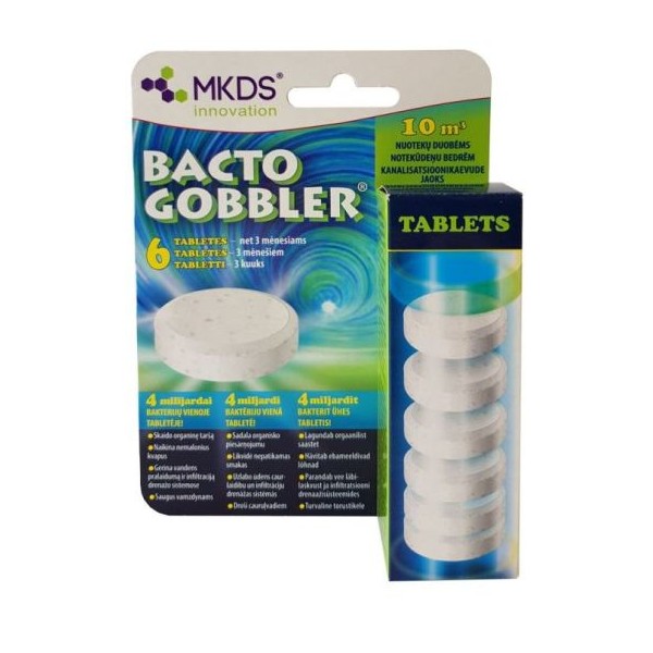 Līdzeklis sausajām tualetēm Bacto WC Gobbler 6 tabletes